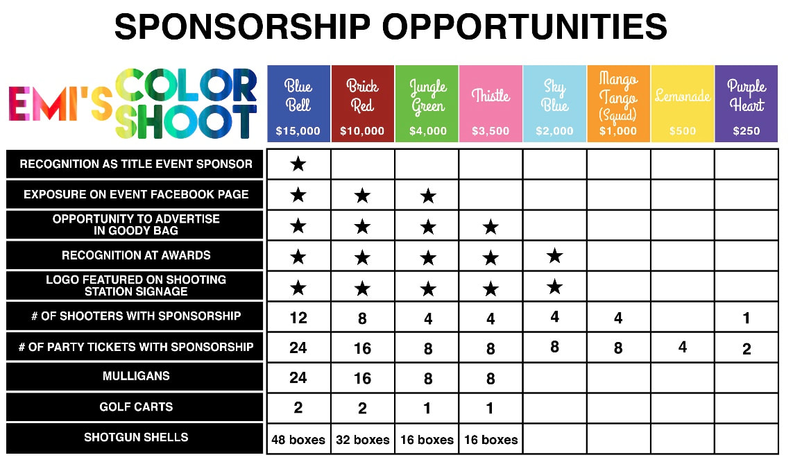 Sponsorships - Emi's Color Shoot - Emi's Color Shoot